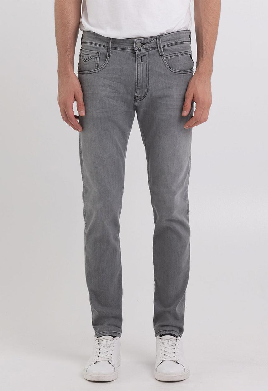 Replay - 10 OZ black power stretch denim slim - medium grey