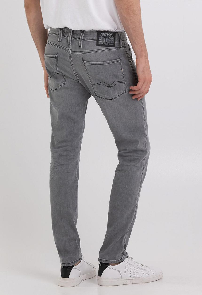Replay - 10 OZ black power stretch denim slim - medium grey