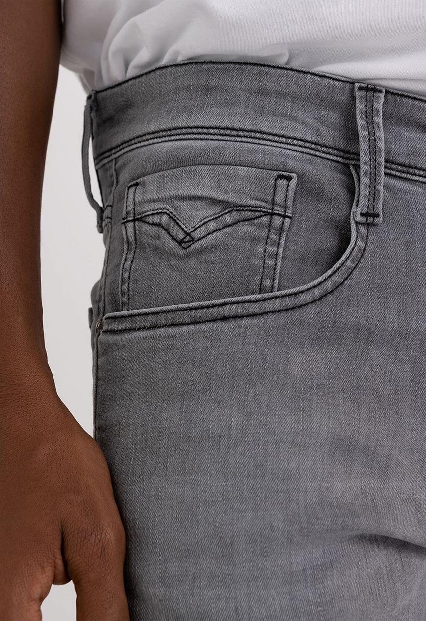 Replay - 10 OZ black power stretch denim slim - medium grey