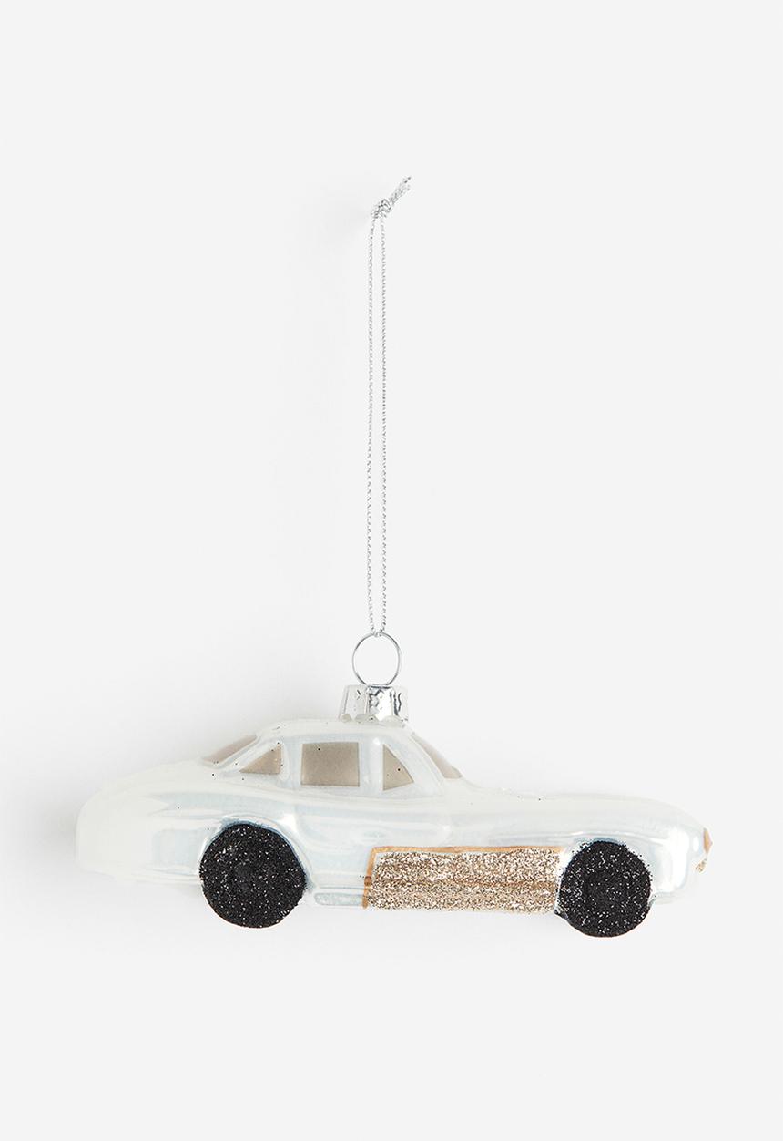H&M - Glass christmas tree decoration - white car