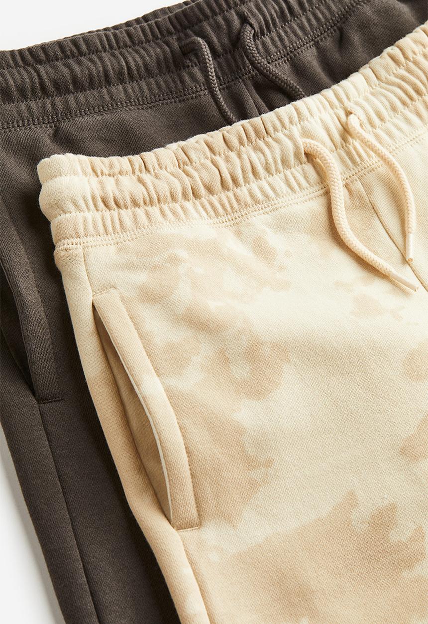 H&M - 2 Pack pull-on shorts - light beige & dark grey