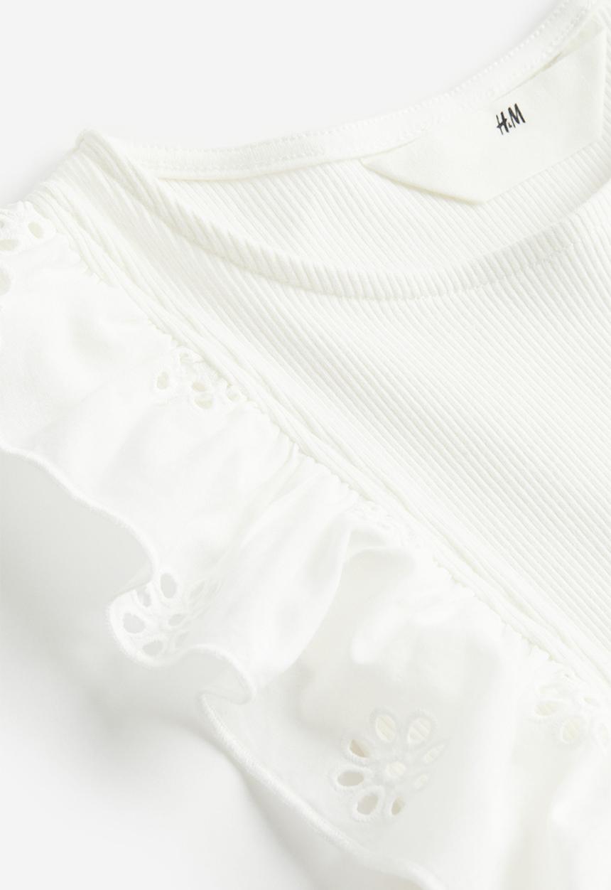 H&M - Flounce-trimmed vest top - white