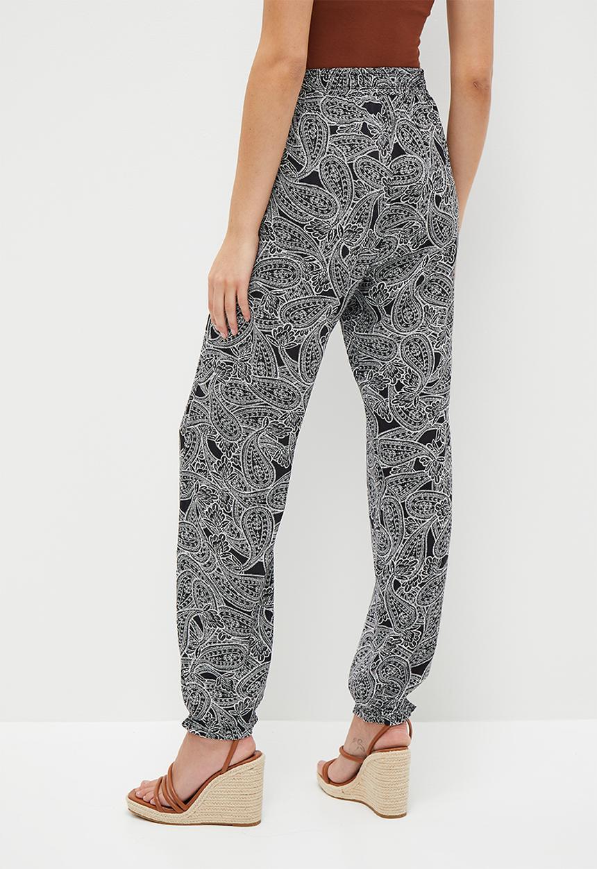 HAILYS - Graphic Print Trousers - Black Diverse