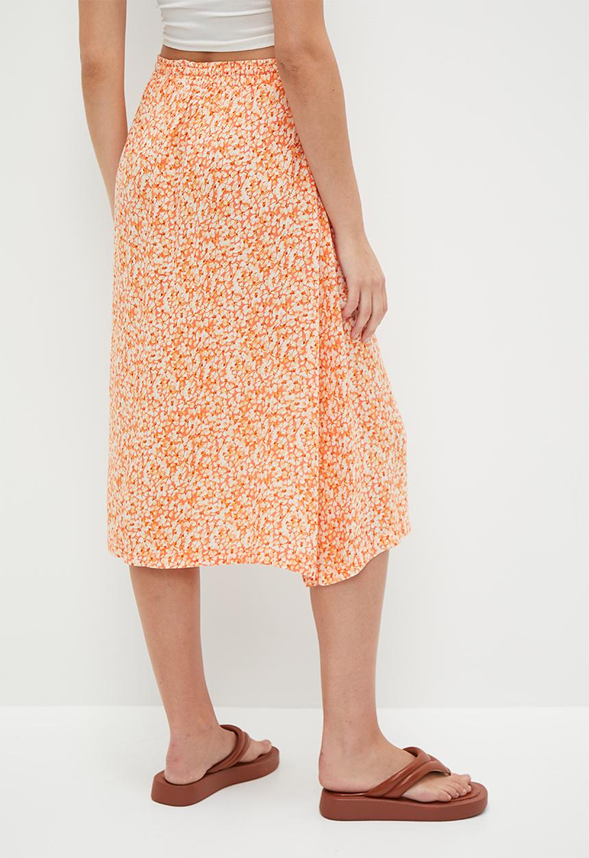 HAILYS - Print Maxi Skirt - Papaya Flower