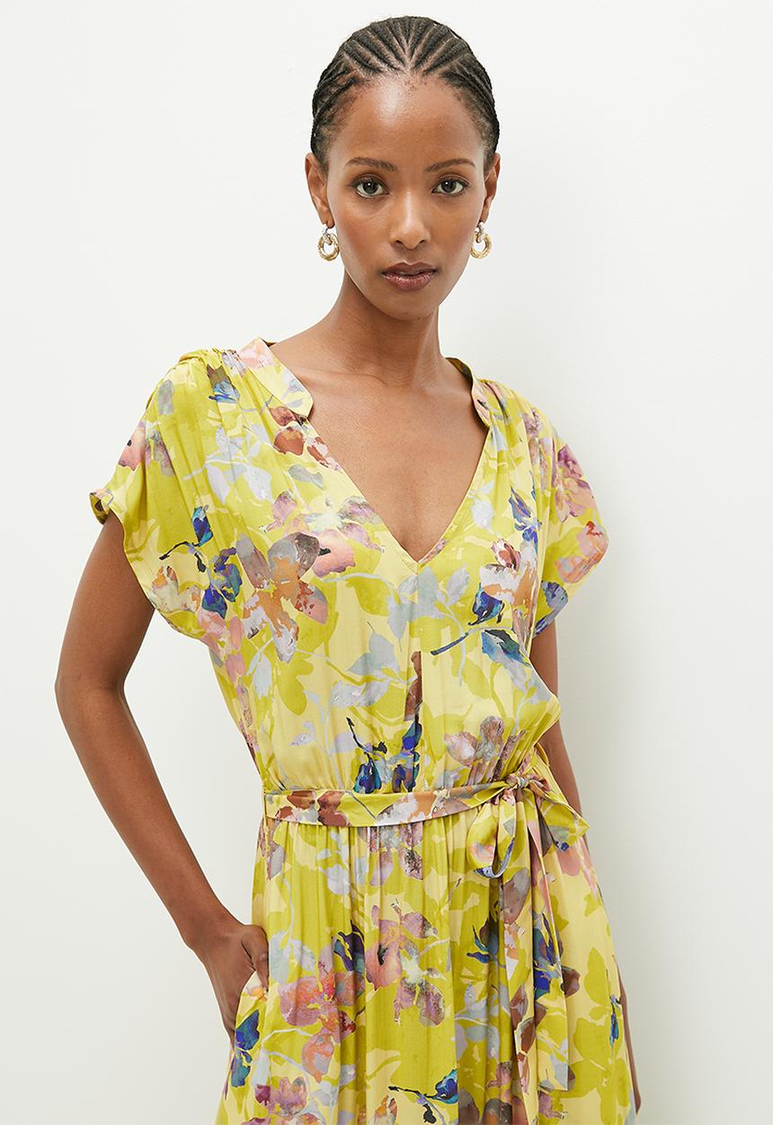 AMANDA LAIRD CHERRY - West - Chartreuse/Olive Flora