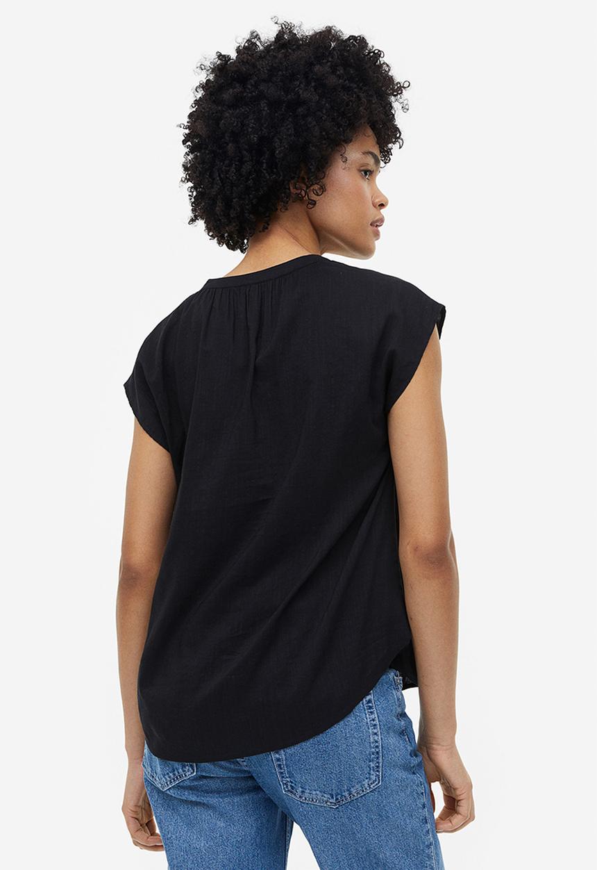 H&M - V-neck blouse - black