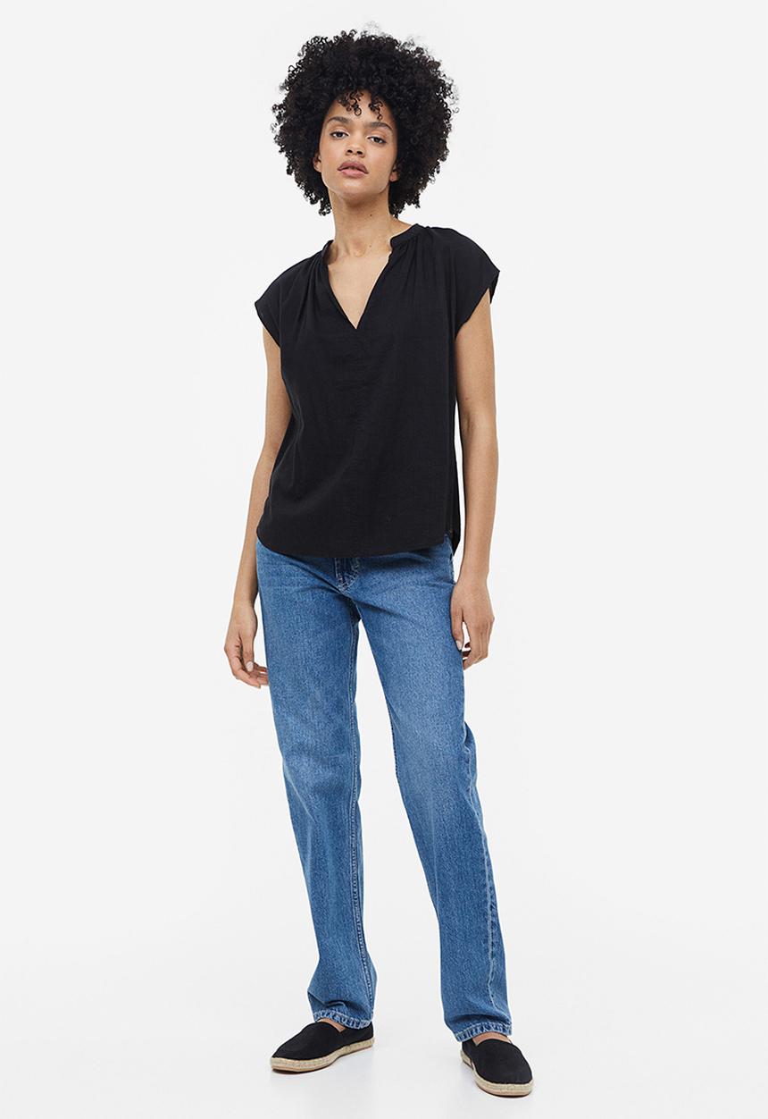 H&M - V-neck blouse - black