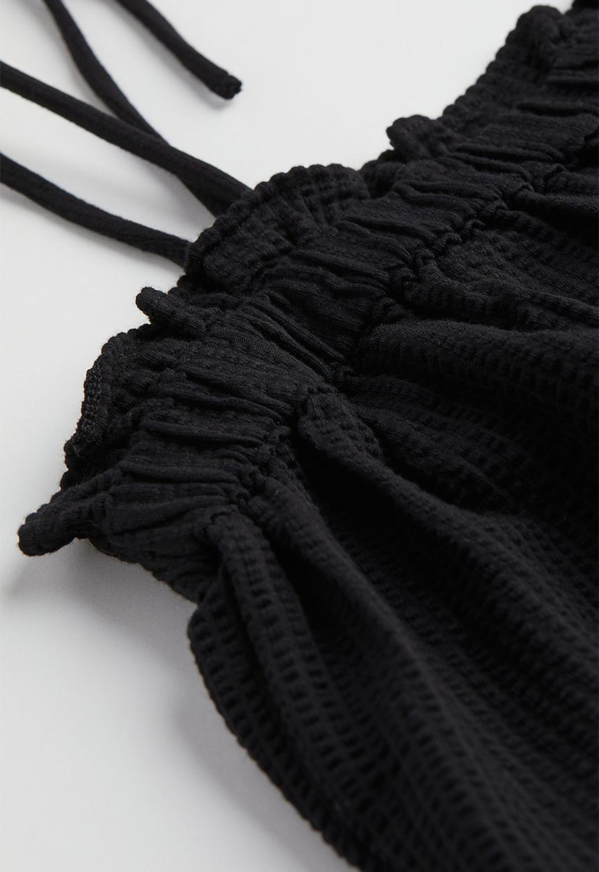 H&M - Waffled jersey dress - black