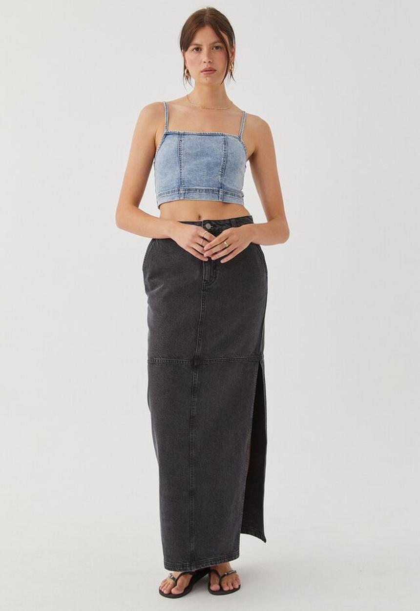 Supré  - Willow denim cropped top -  light blue wash