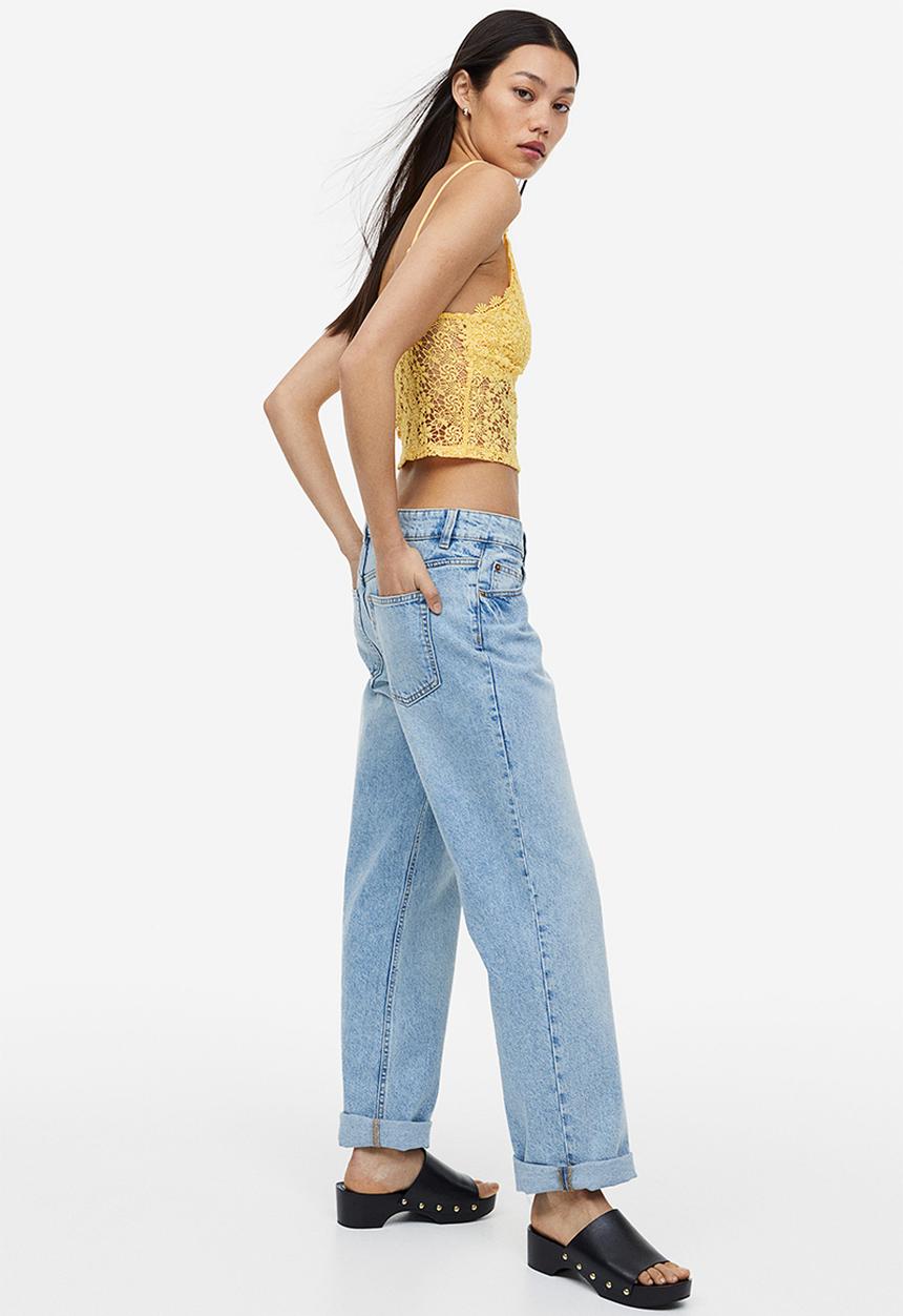 H&M - Cropped lace top - yellow