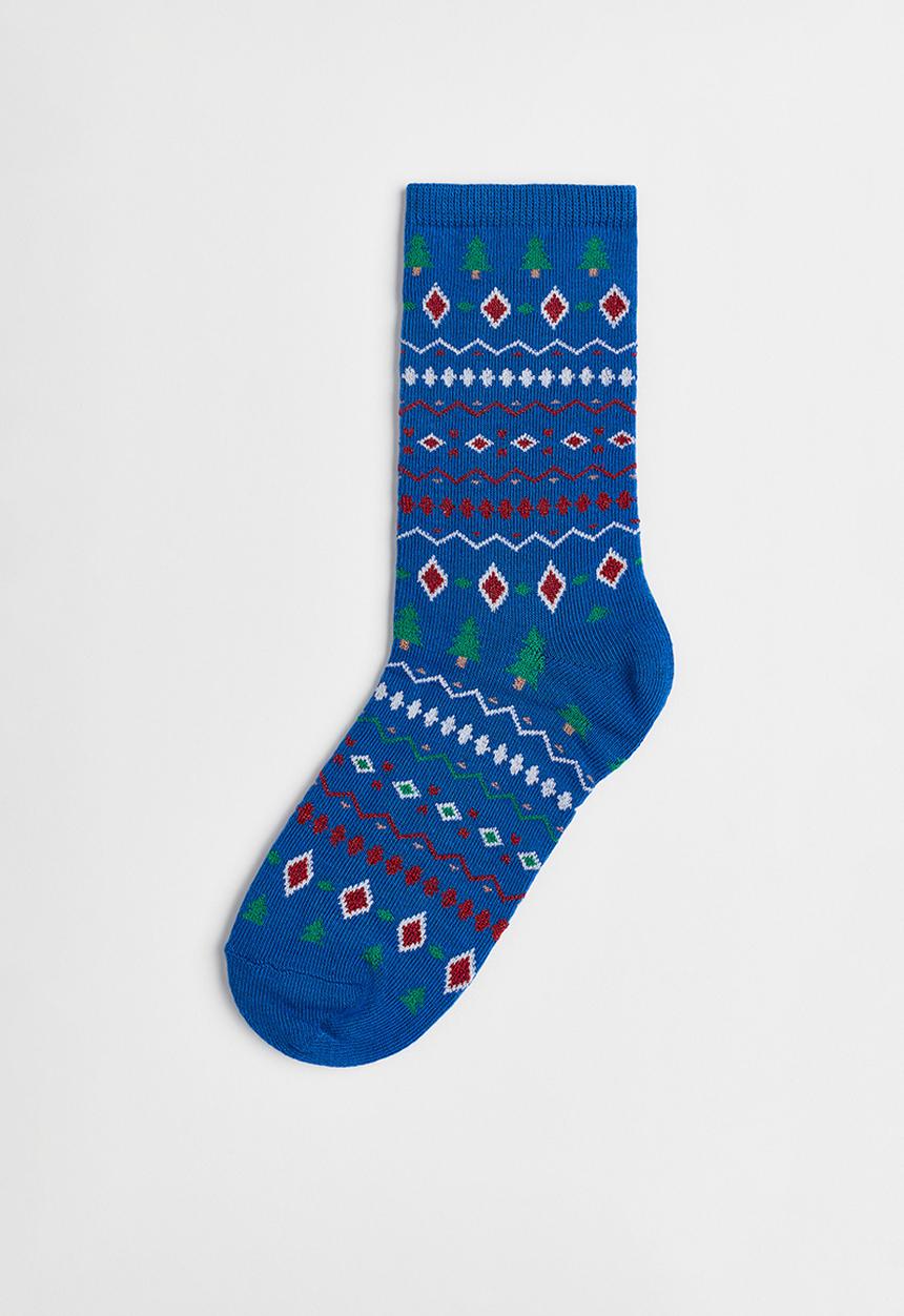 H&M - Socks - blue patterned 