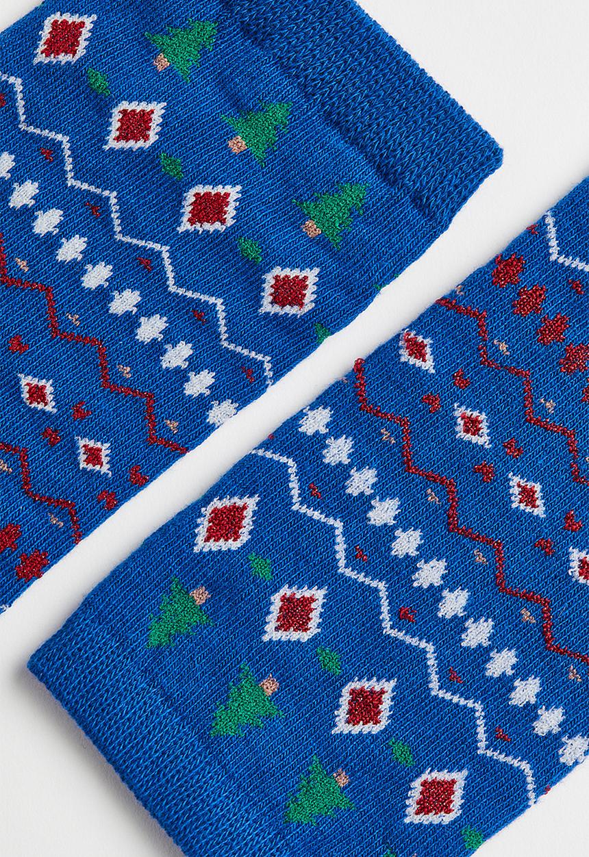 H&M - Socks - blue patterned 