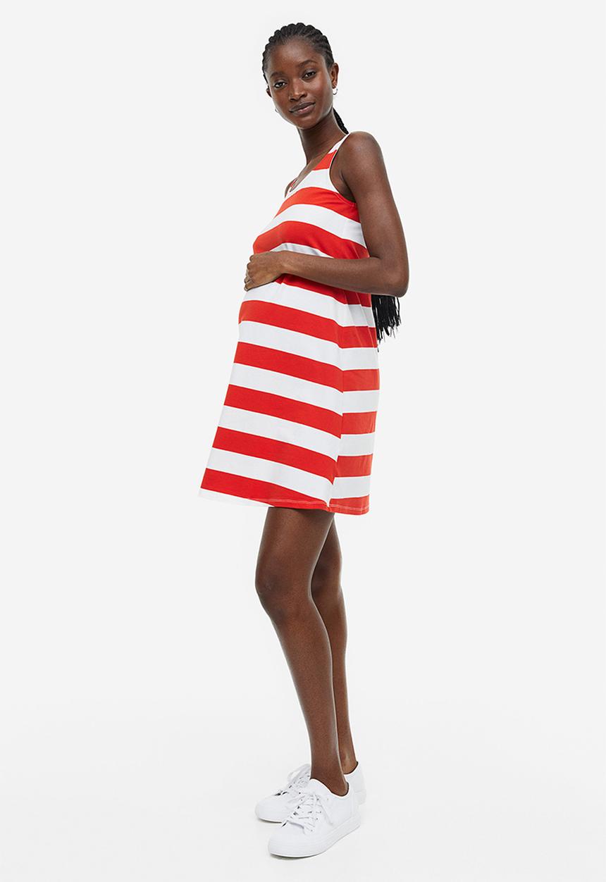 H&M - Mama a-line dress - red striped