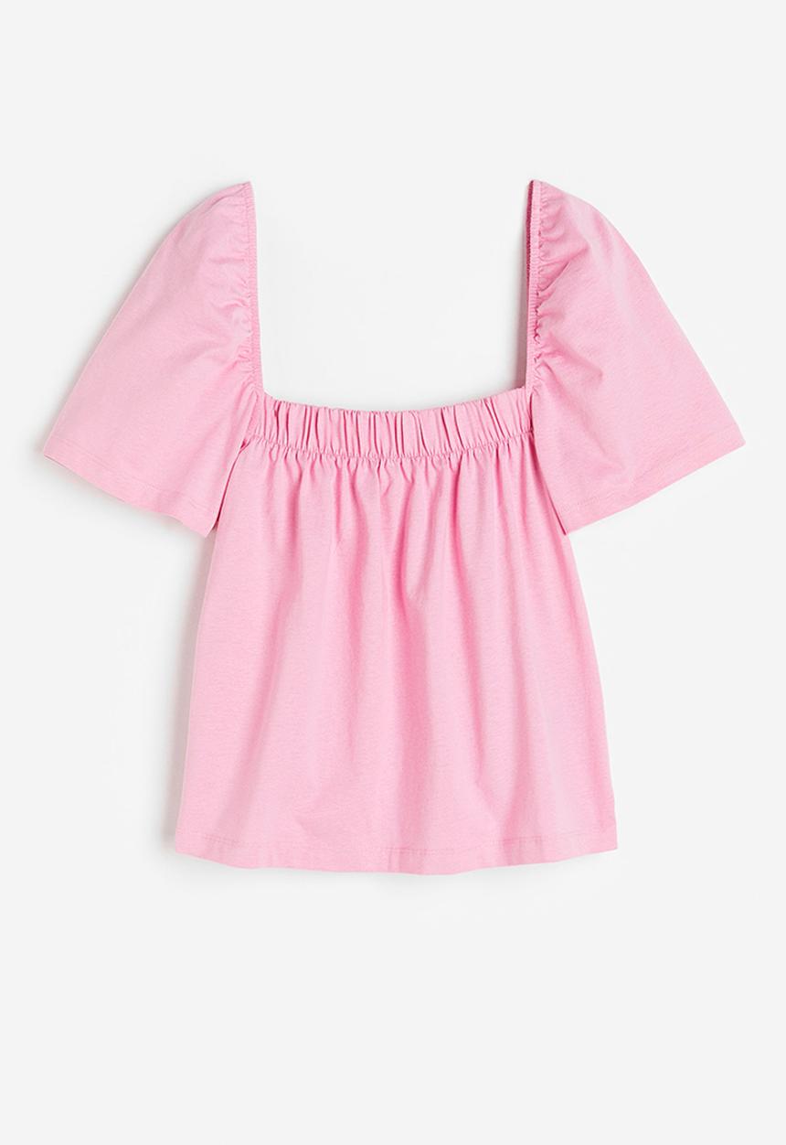 H&M - Square-neck top - light pink
