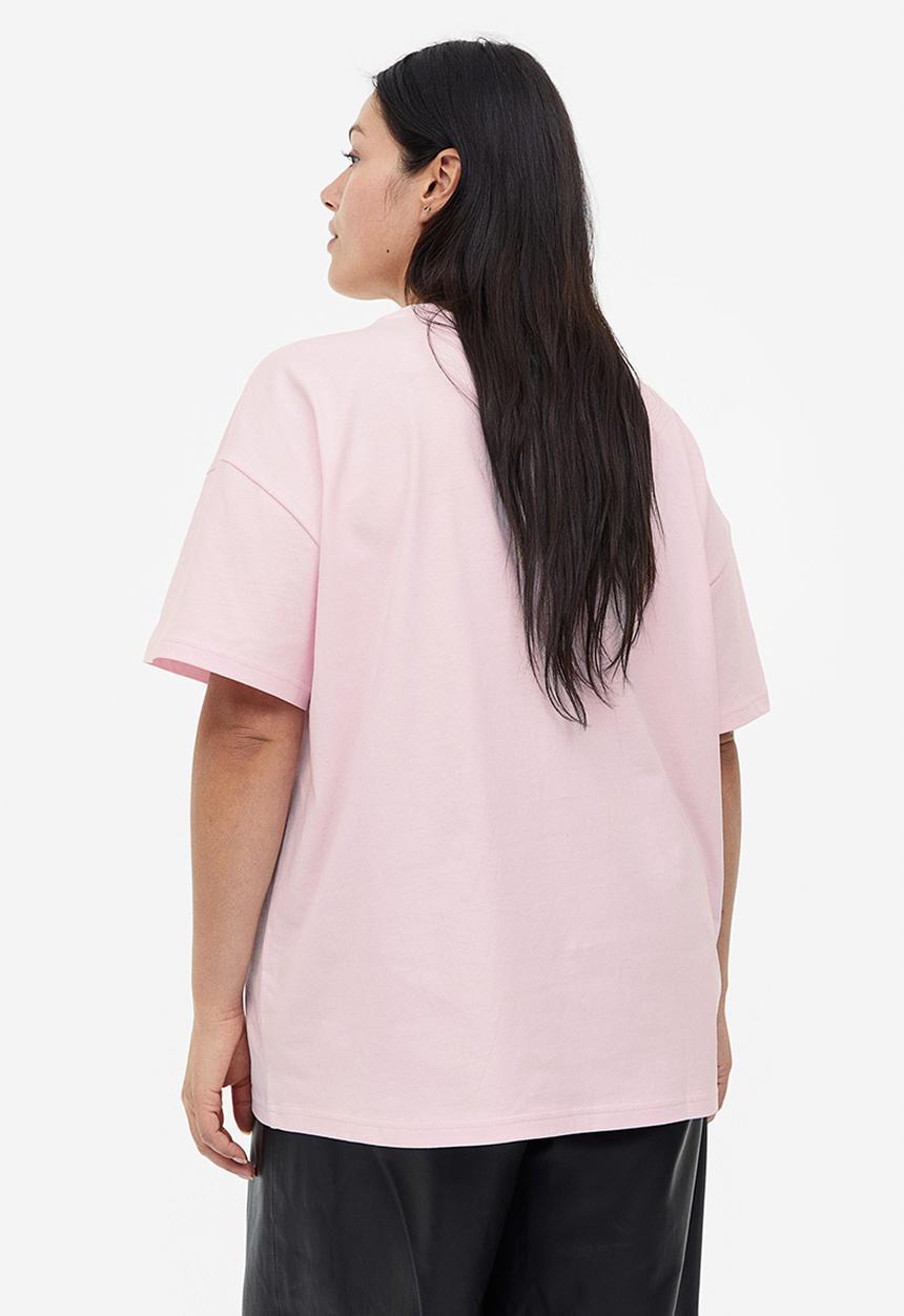 H&M - Oversized printed t-shirt - light pink snoopy