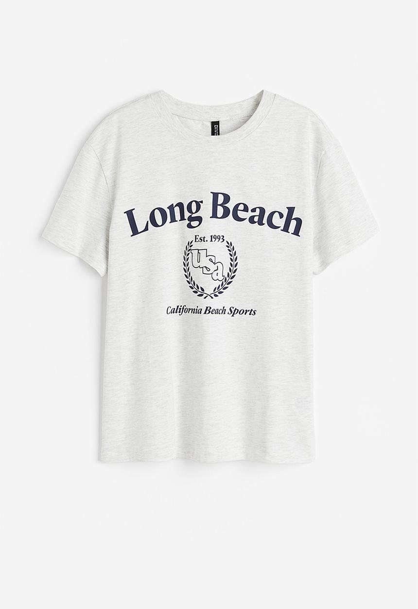 H&M - T-shirt - light grey marl long beach