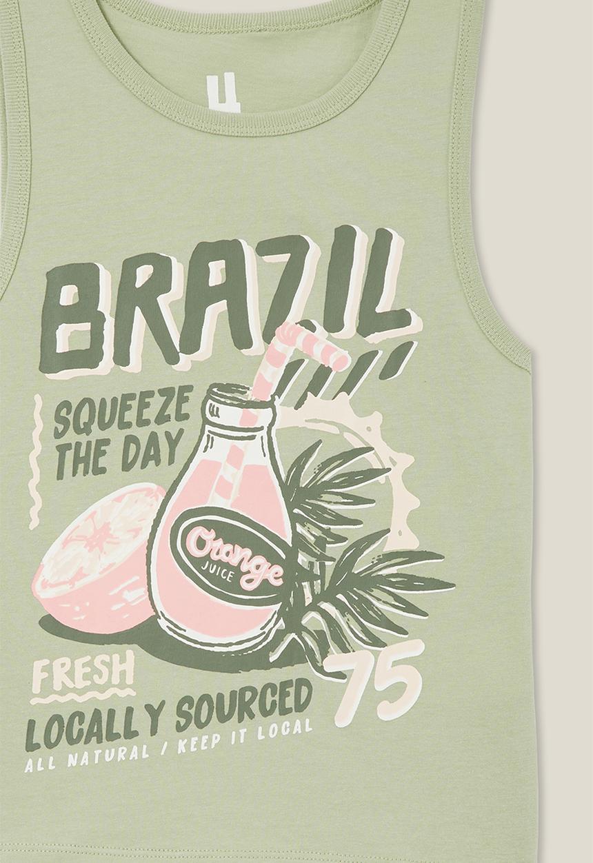 Cotton On - Olsen tank - gumnut green/brazil