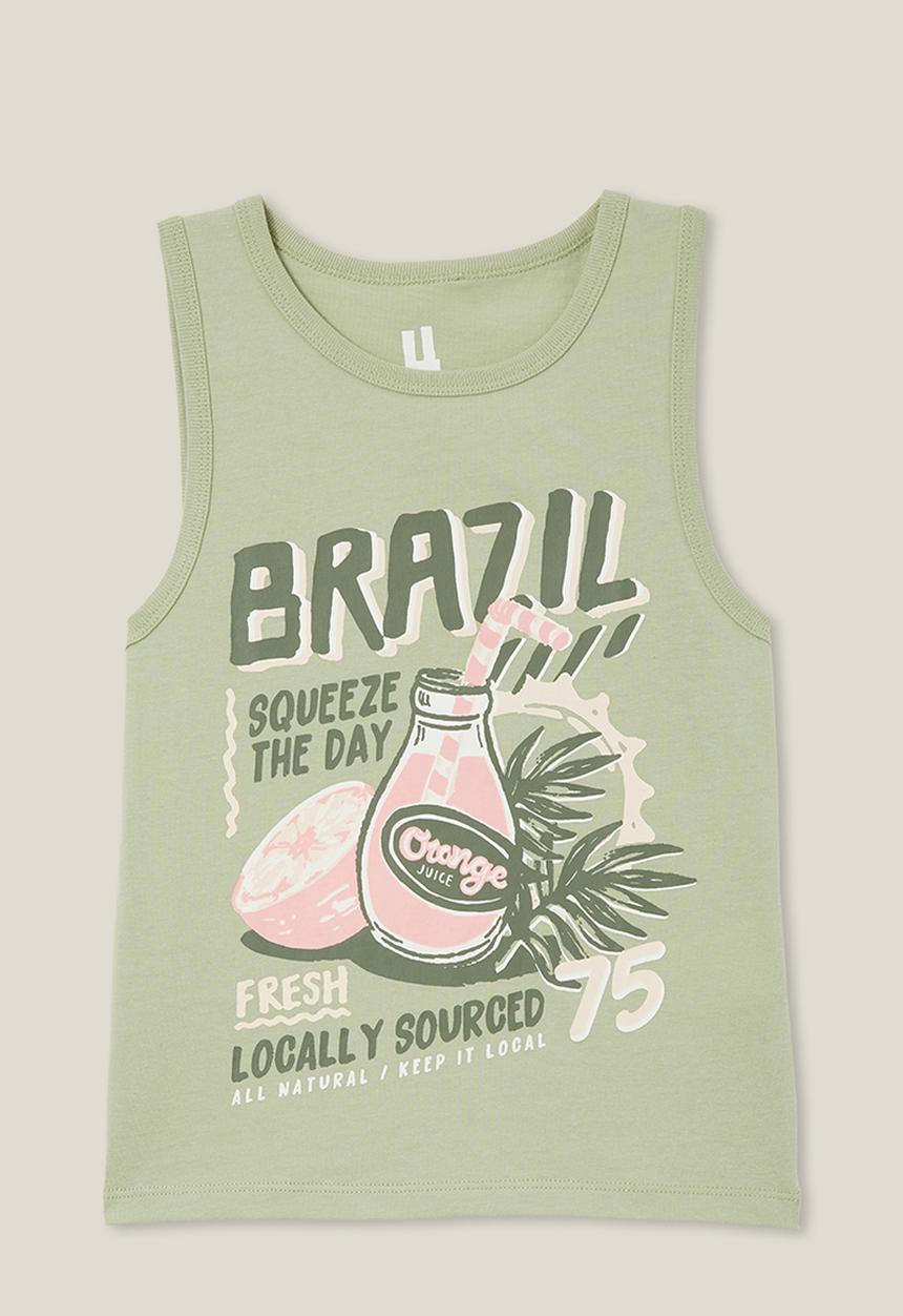 Cotton On - Olsen tank - gumnut green/brazil