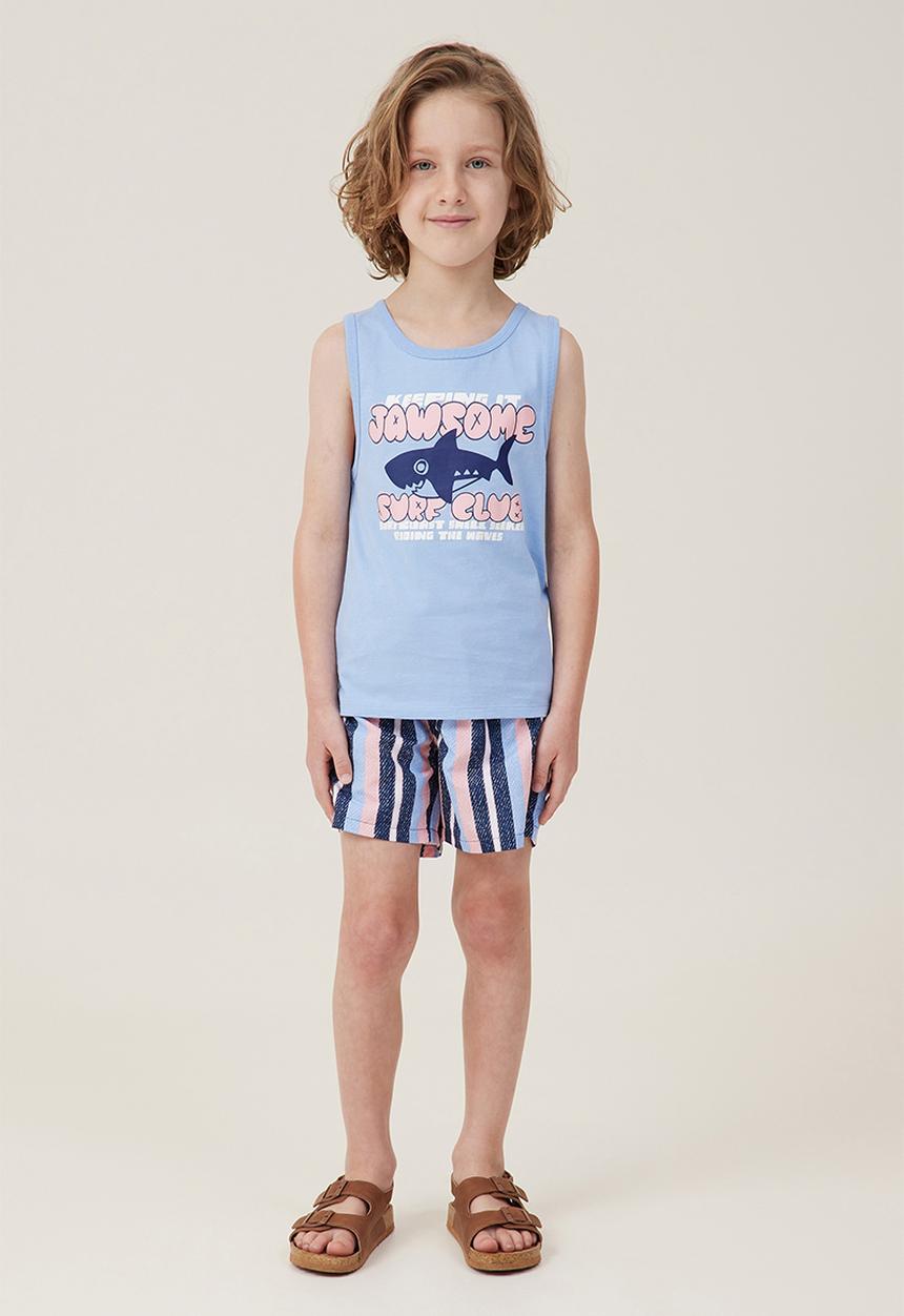 Cotton On - Olsen tank - dusk blue/jawsome surf club