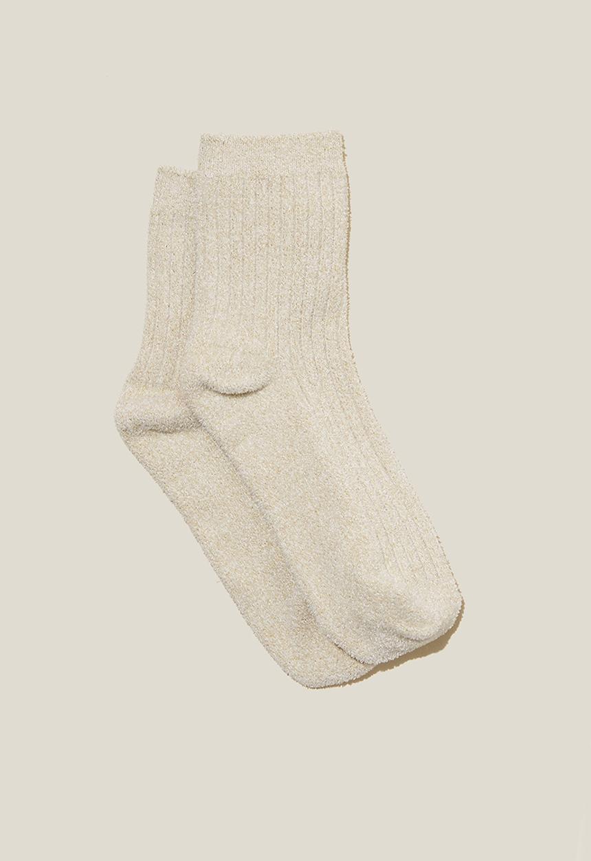 Cotton On - Single pack crew socks - gold shimmer