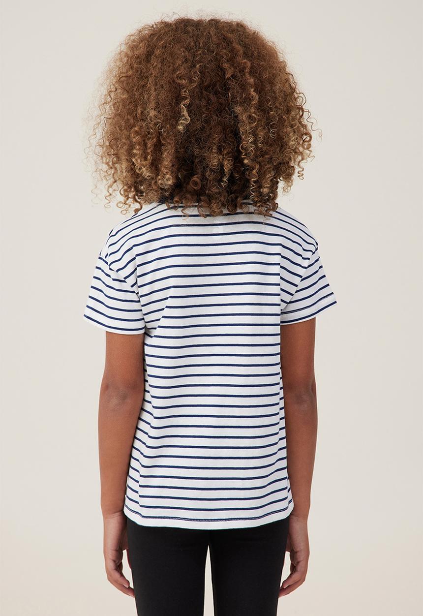 Cotton On - Poppy short sleeve print tee - in the navy vanilla stripe/heart