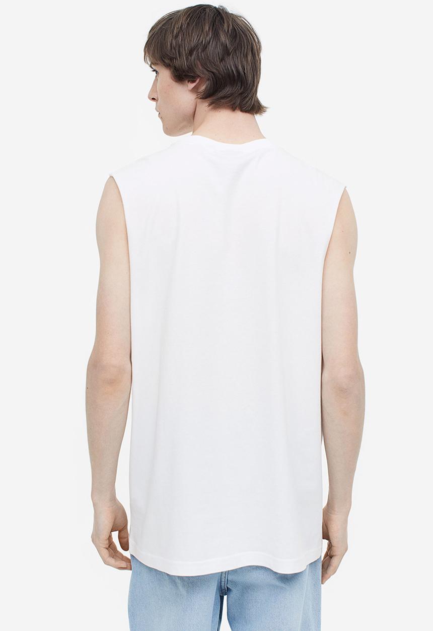 H&M - Printed vest top - white jaws