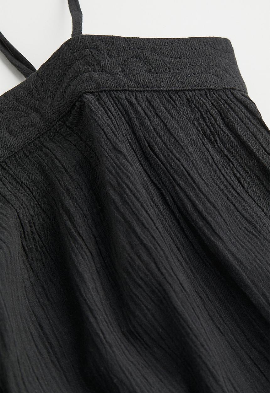H&M - Crinkled top - black