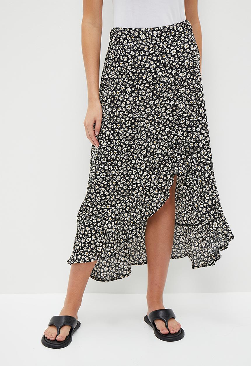 HAILYS - Midi skirt - black flower