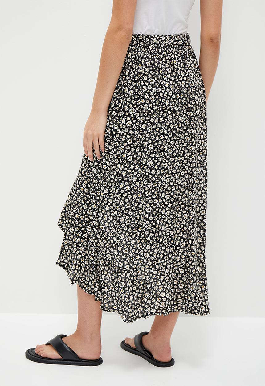 HAILYS - Midi skirt - black flower