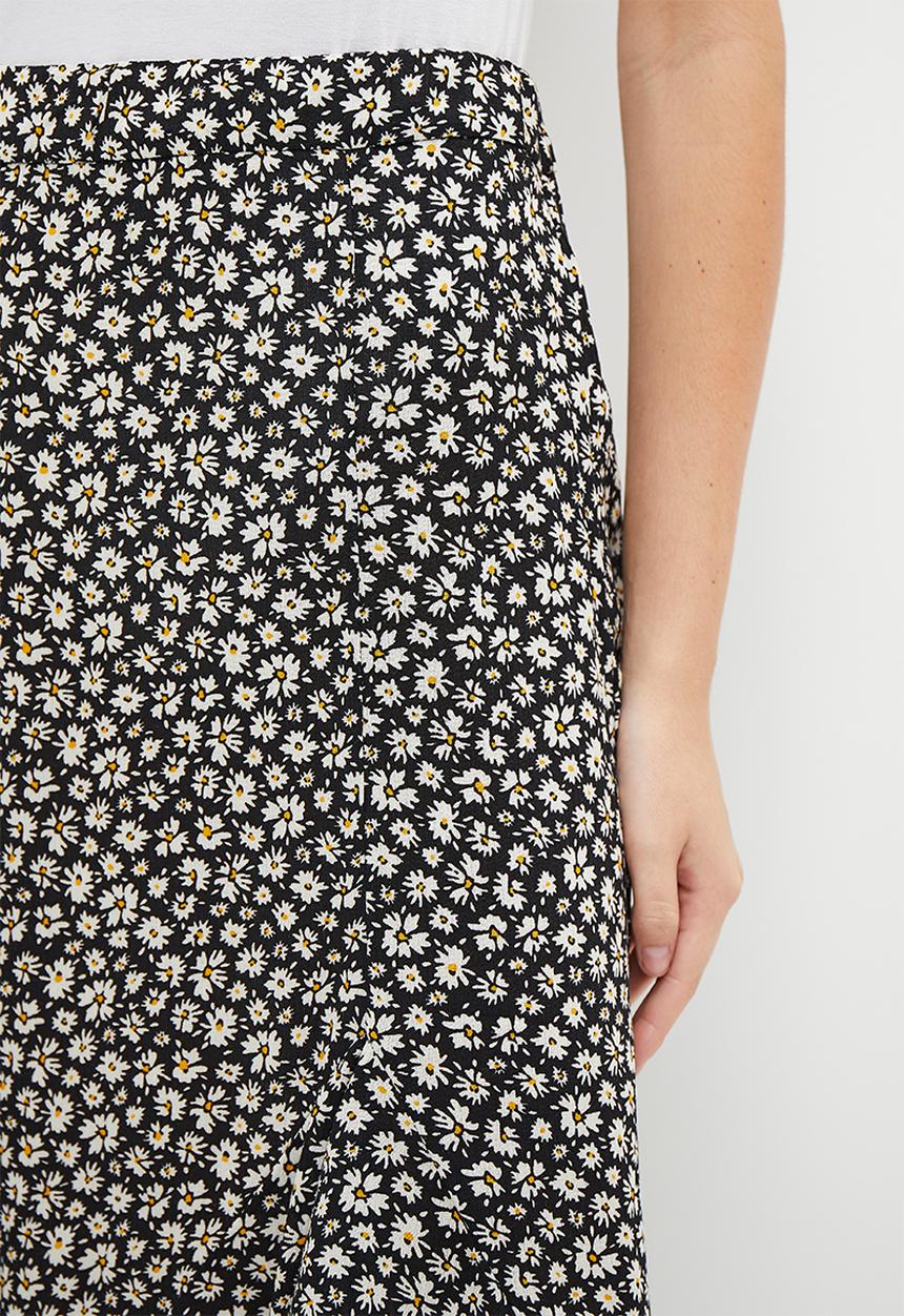 HAILYS - Midi skirt - black flower
