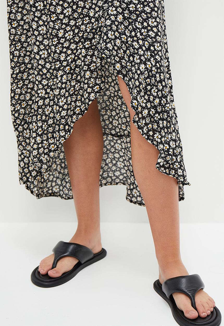 HAILYS - Midi skirt - black flower