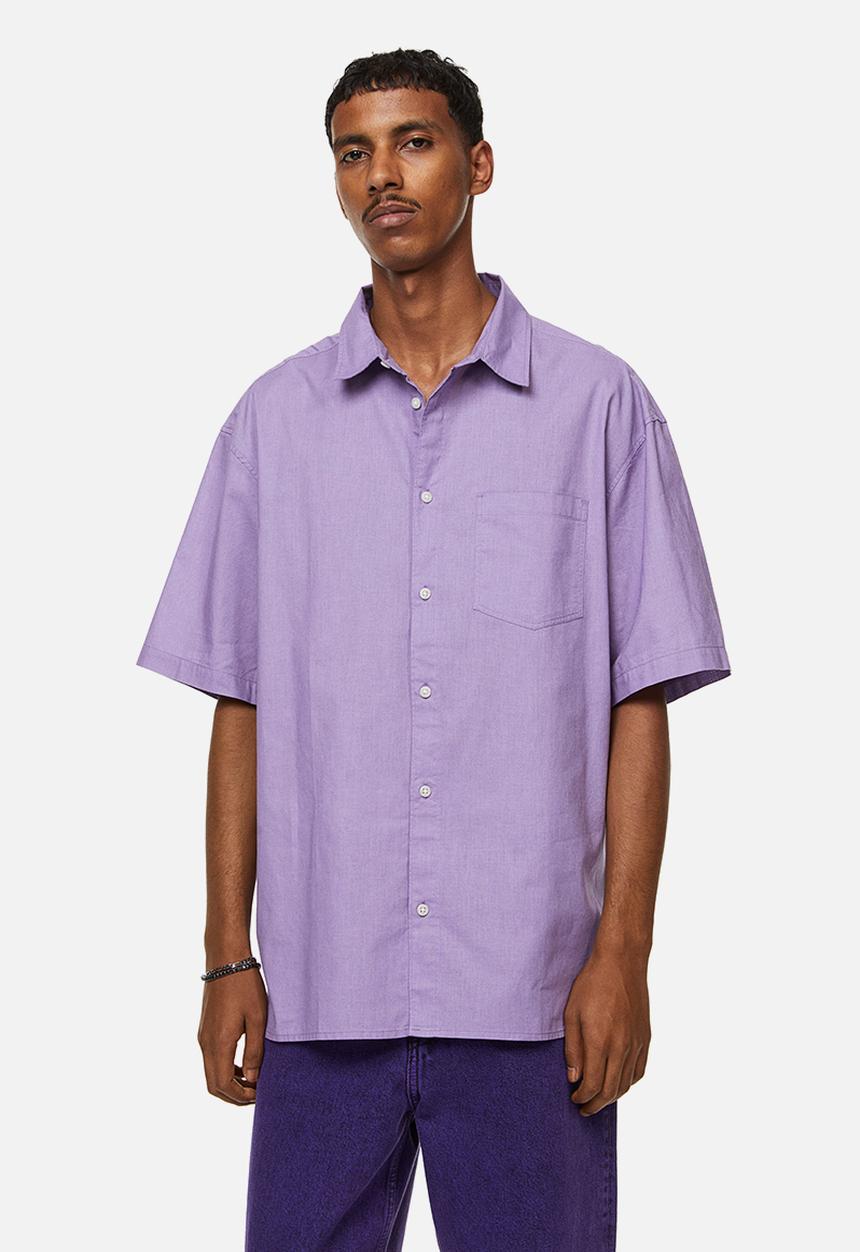 H&M - Relaxed fit short sleeved shirt - purple