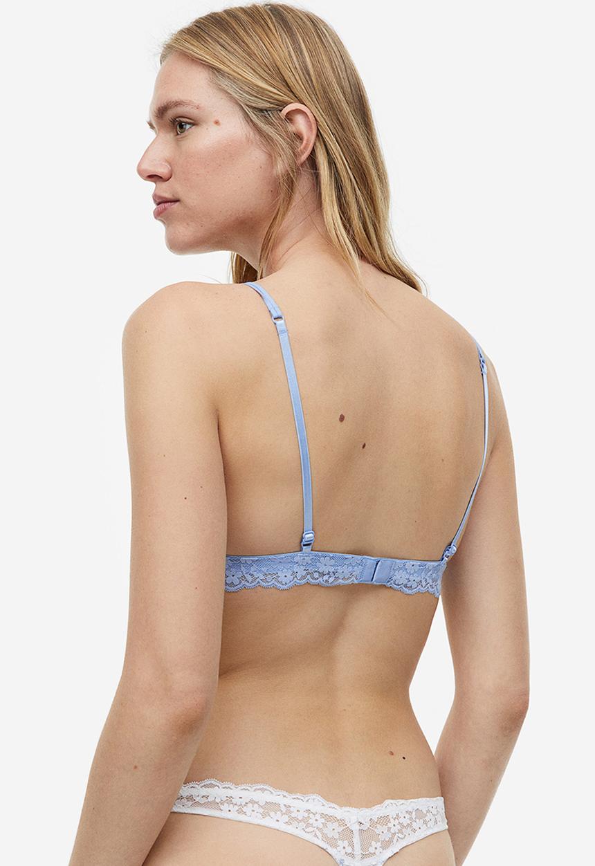 H&M - 3-Pack cotton thong briefs - light blue & white