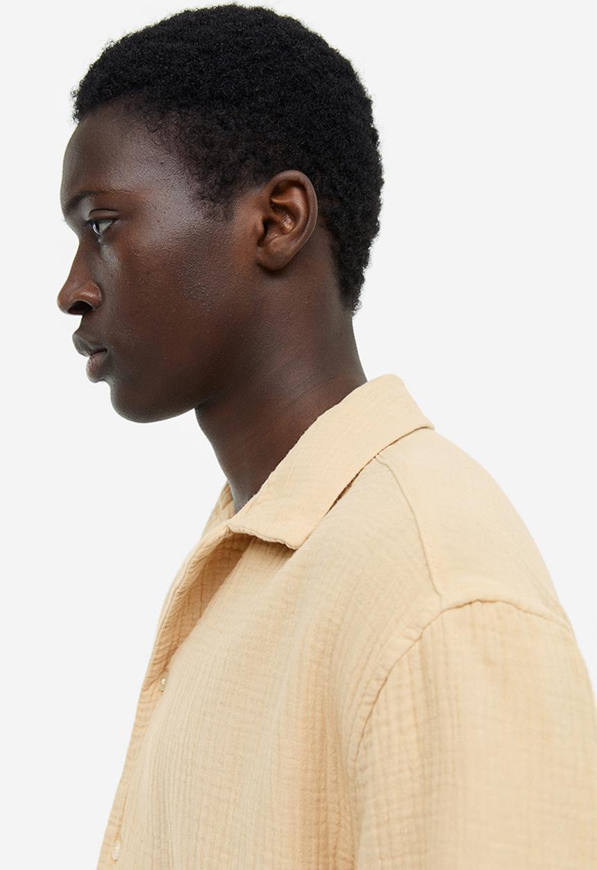 H&M - Regular fit muslin resort shirt - beige