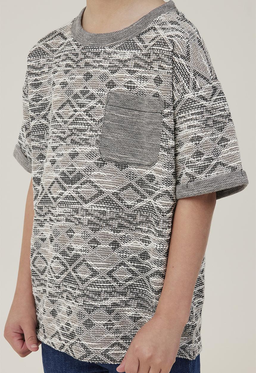 Cotton On - Jett short sleeve textured tee - phantom texture