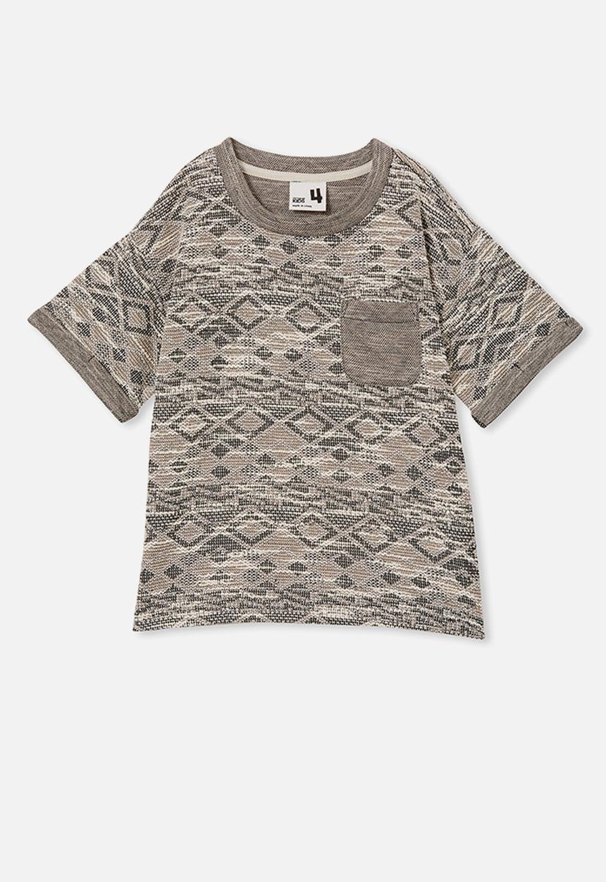 Cotton On - Jett short sleeve textured tee - phantom texture