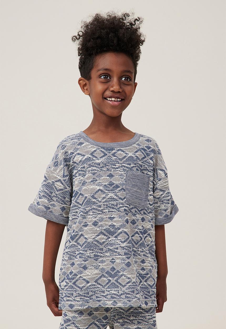 Cotton On - Jett short sleeve textured tee - in the navy texture