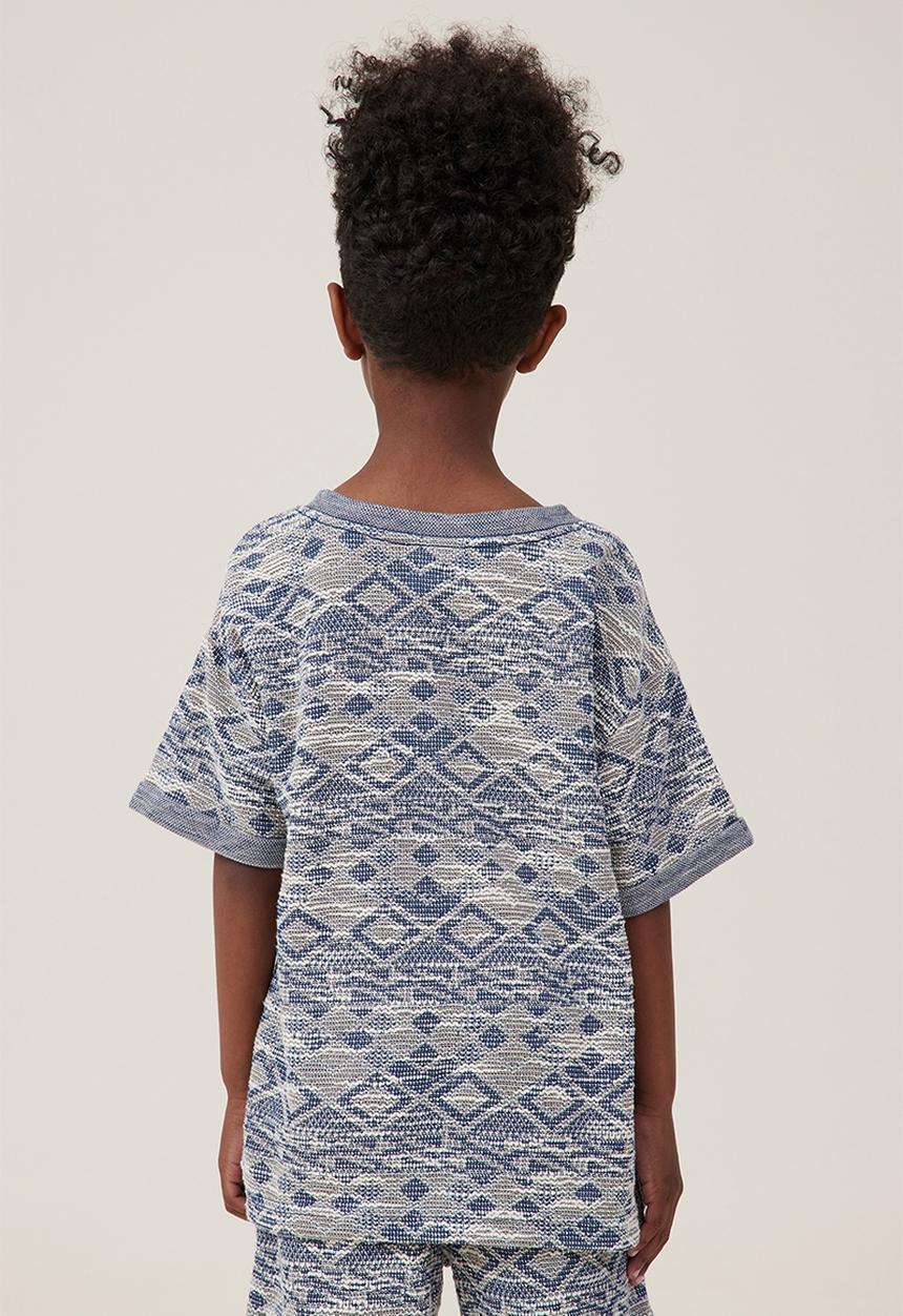 Cotton On - Jett short sleeve textured tee - in the navy texture