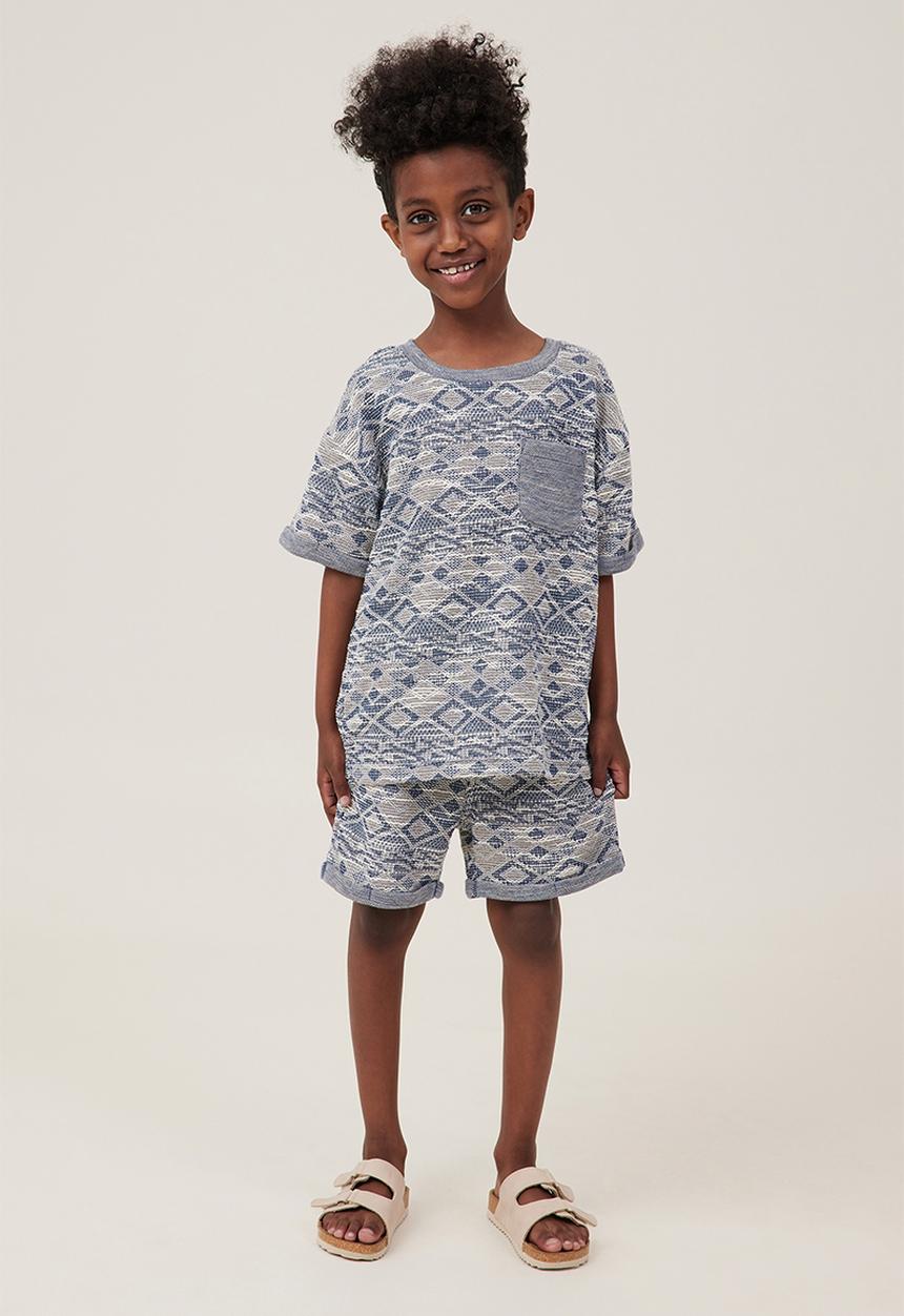 Cotton On - Jett short sleeve textured tee - in the navy texture