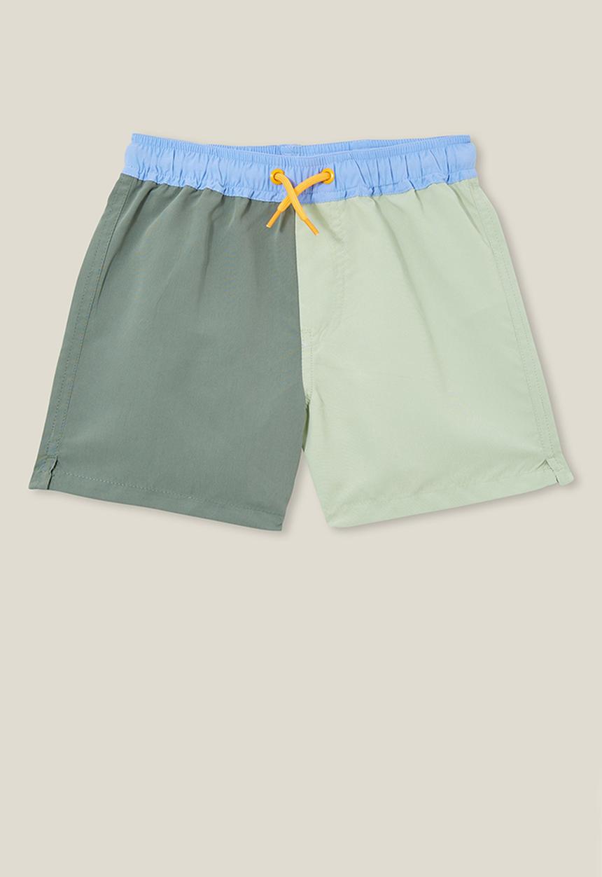 Cotton On - Bailey board short - swag green / gumnut green colour block