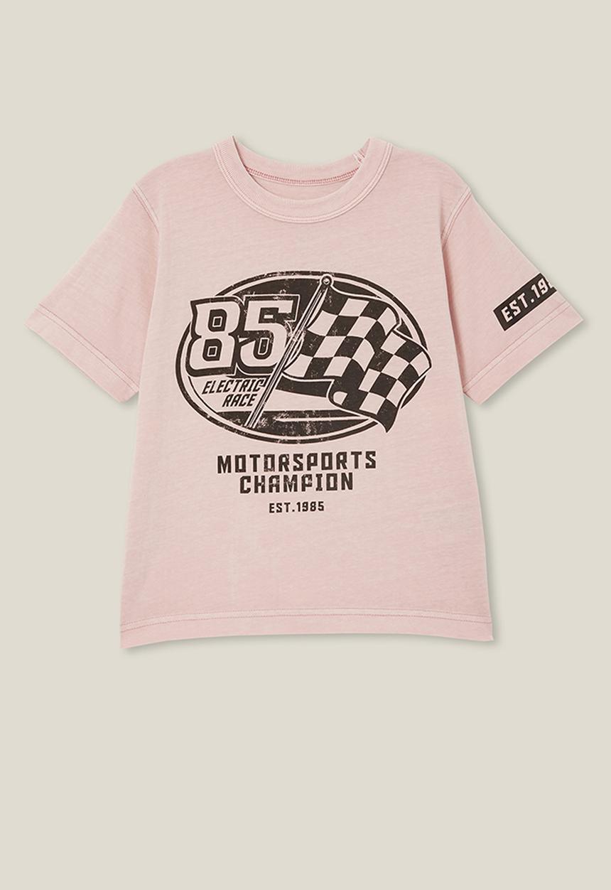 Cotton On - Jonny short sleeve print tee - zephyr/85 motorsports champion