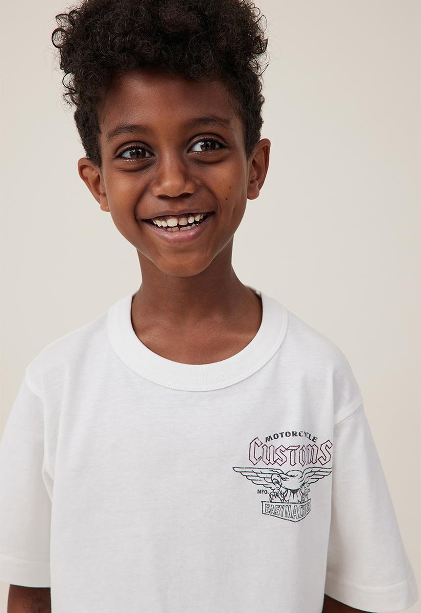 Cotton On - Jonny short sleeve print tee - vanilla/motorcycle customs