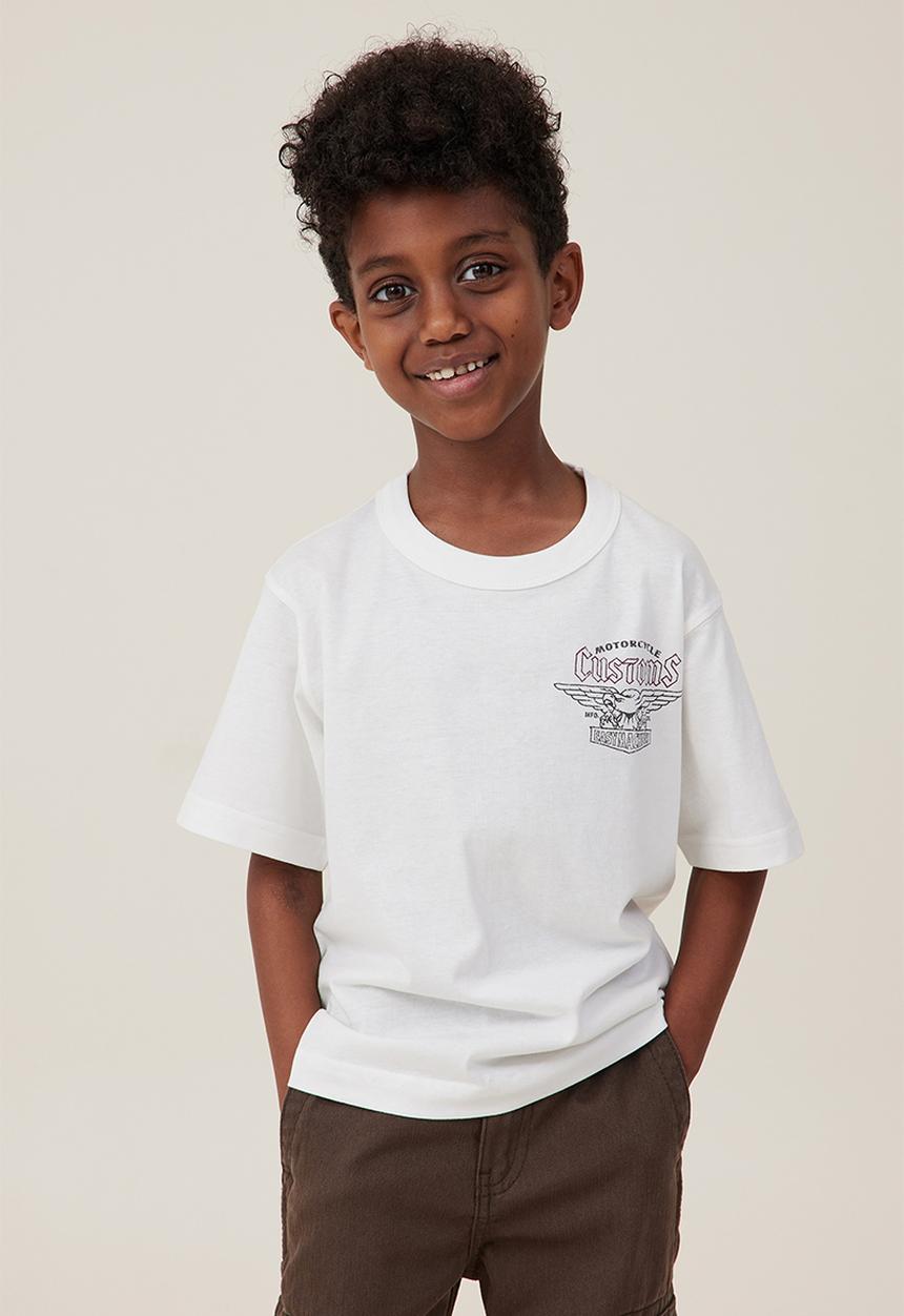 Cotton On - Jonny short sleeve print tee - vanilla/motorcycle customs