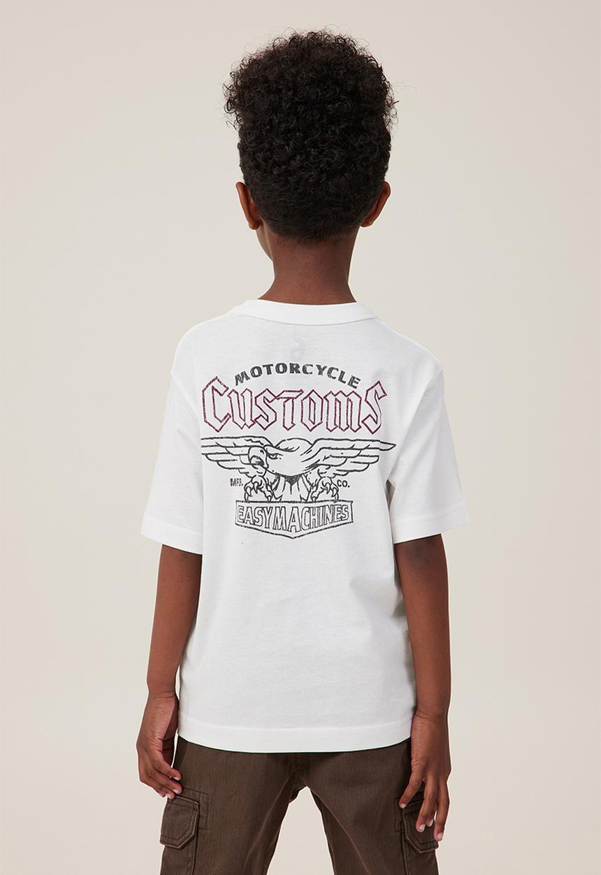 Cotton On - Jonny short sleeve print tee - vanilla/motorcycle customs