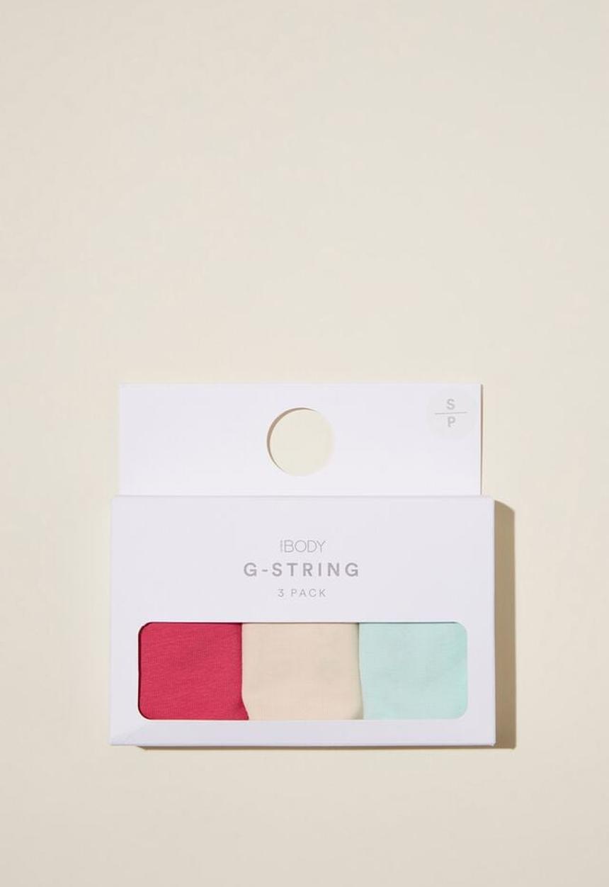 Cotton On - Organic cotton g string 3 pack - multi 