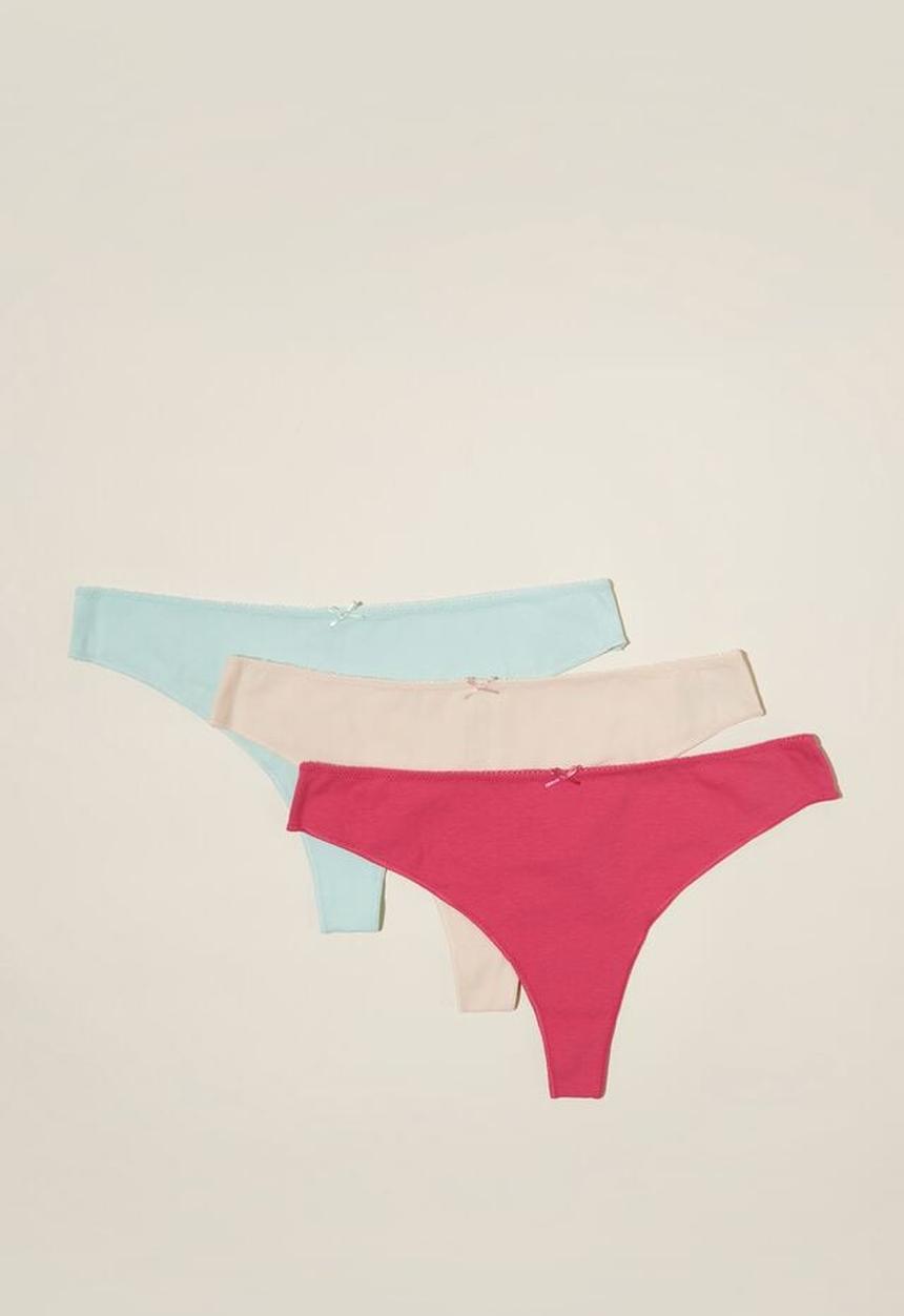 Cotton On - Organic cotton g string 3 pack - multi 