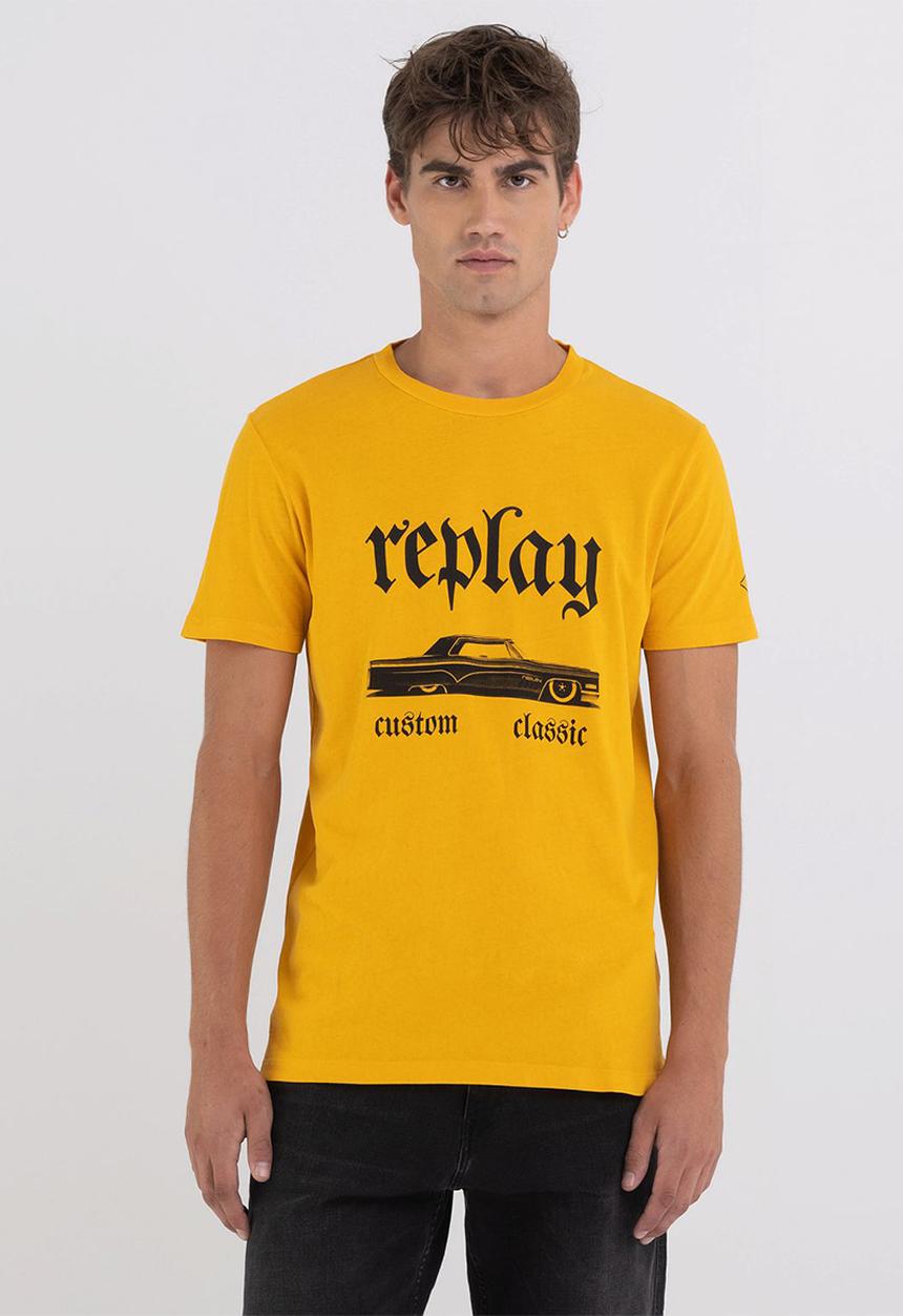 Replay - G. dyed open end dry hand jersey - ocra yellow