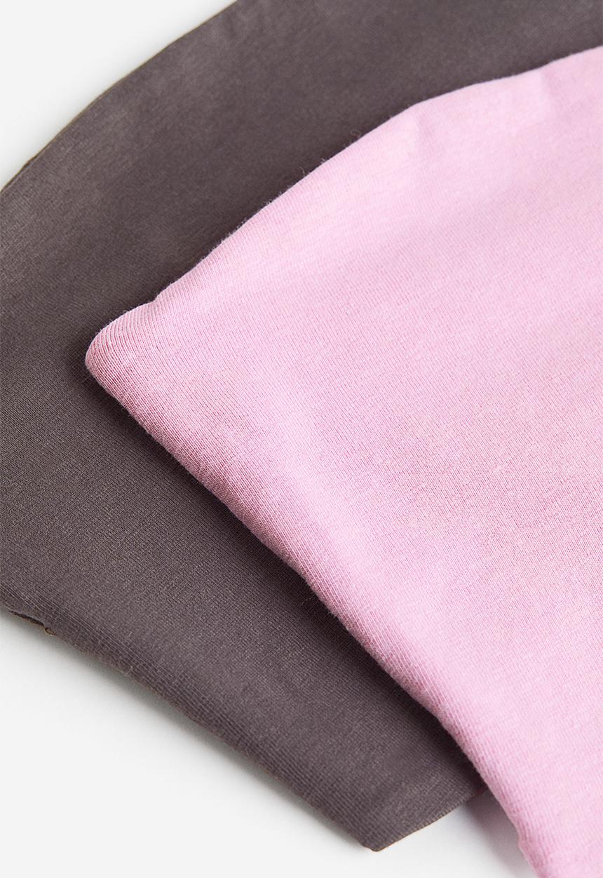 H&M - 2-Pack cropped tube tops - light pink & dark grey 
