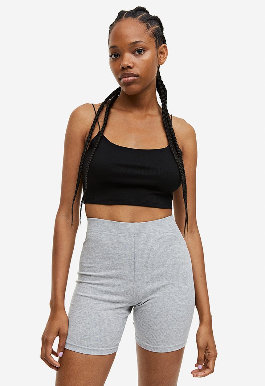 H&M - 2-Pack cycling shorts - light grey marl & black