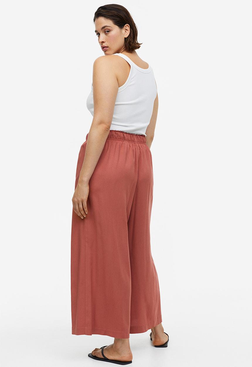 H&M - Cropped pull-on trousers - brick red 